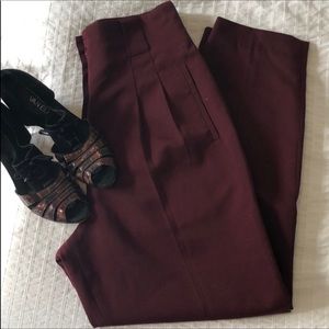 Vintage burgundy high waist trousers size S